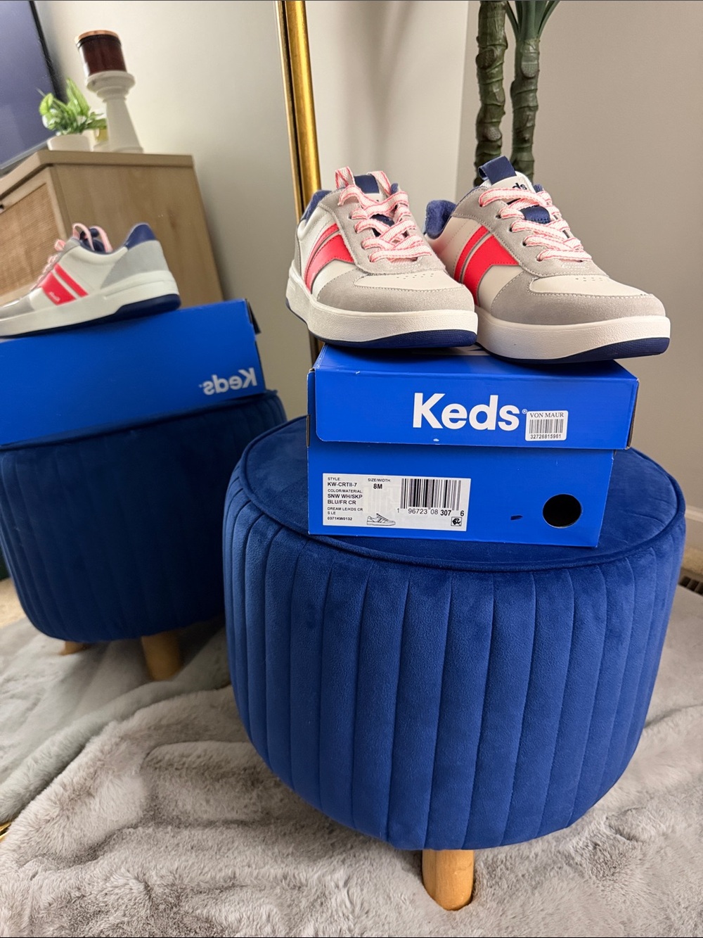 Keds Dream Pink White Blue Women's Low-Top Sneakers